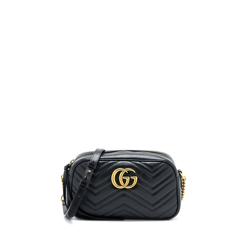 GUCCI SMALL MARMONT MATELASSE CALFSKIN BLACK GHW