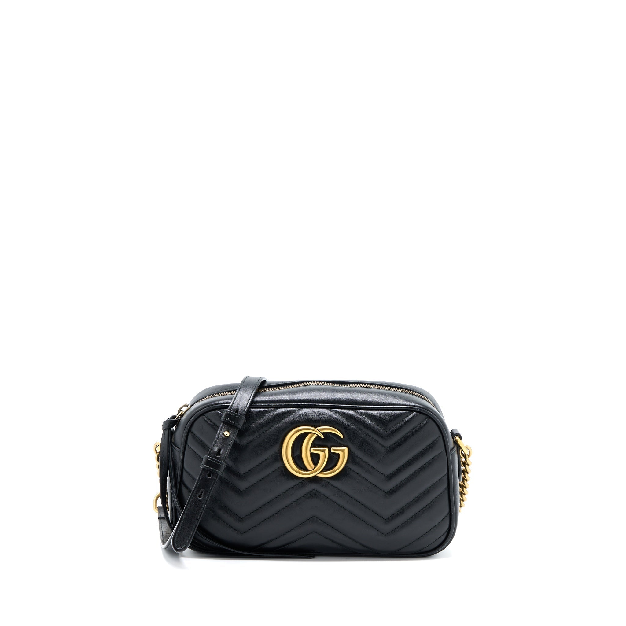 GUCCI SMALL MARMONT MATELASSE CALFSKIN BLACK GHW