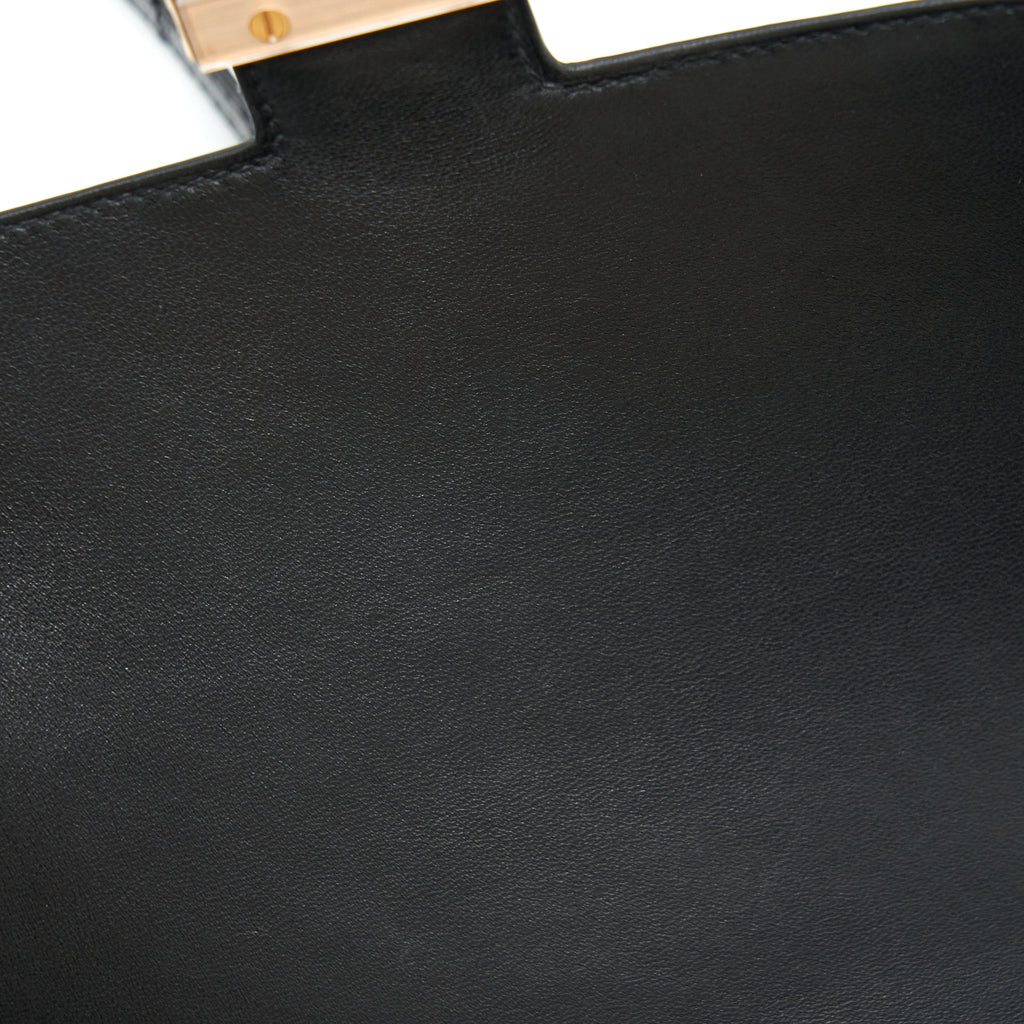 Hermes Mini Constance Alligator Mississipplensis Black RGHW