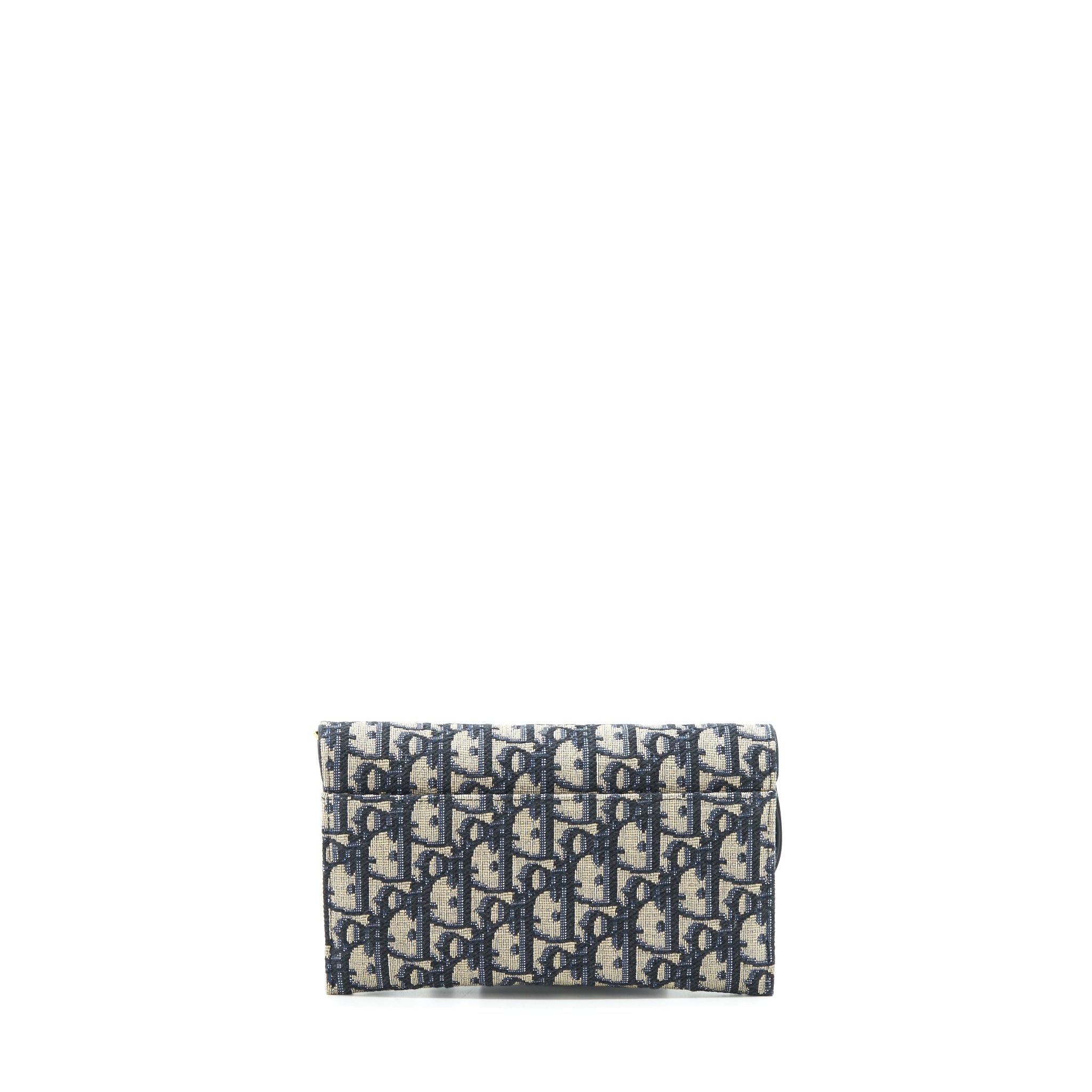 DIOR SADDLE WALLET ON CHAIN BLUE OBLIQUE JACQUARD