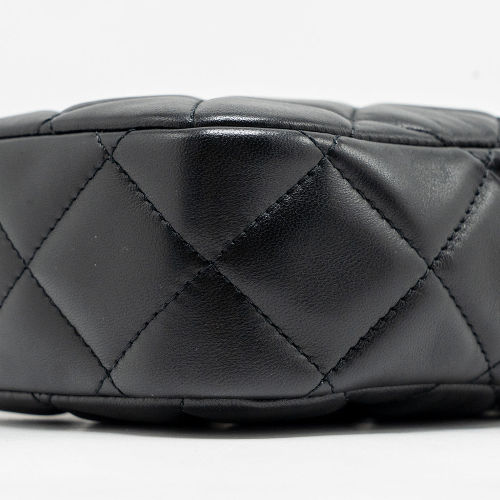 CHANEL 22C MY PERFECT MINI CAMERA CASE WITH CHAIN LAMBSKIN BLACK GHW (MICROCHIP)