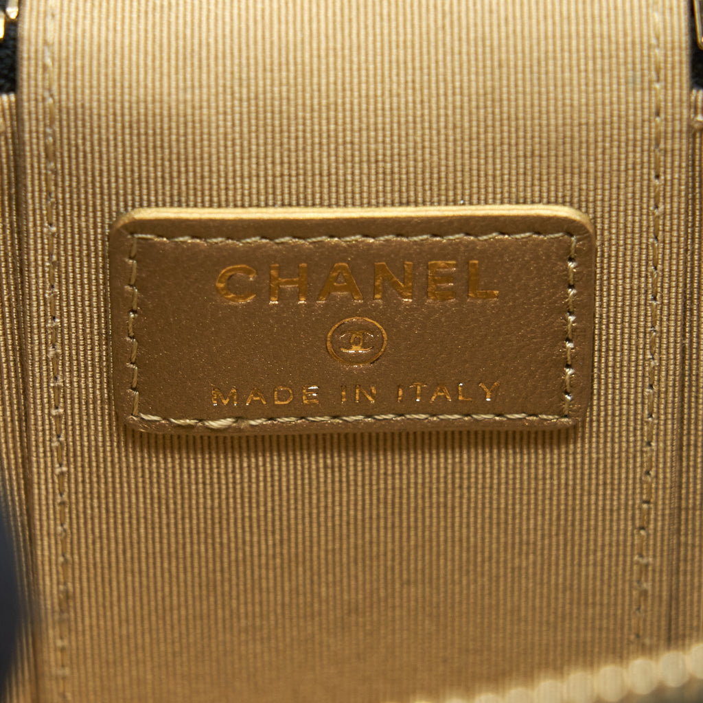 CHANEL PEARL CRUSH MINI VANITY CASE LAMBSKIN BLACK GHW