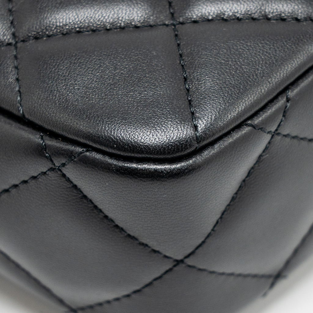 CHANEL 22C MY PERFECT MINI CAMERA CASE WITH CHAIN LAMBSKIN BLACK GHW (MICROCHIP)