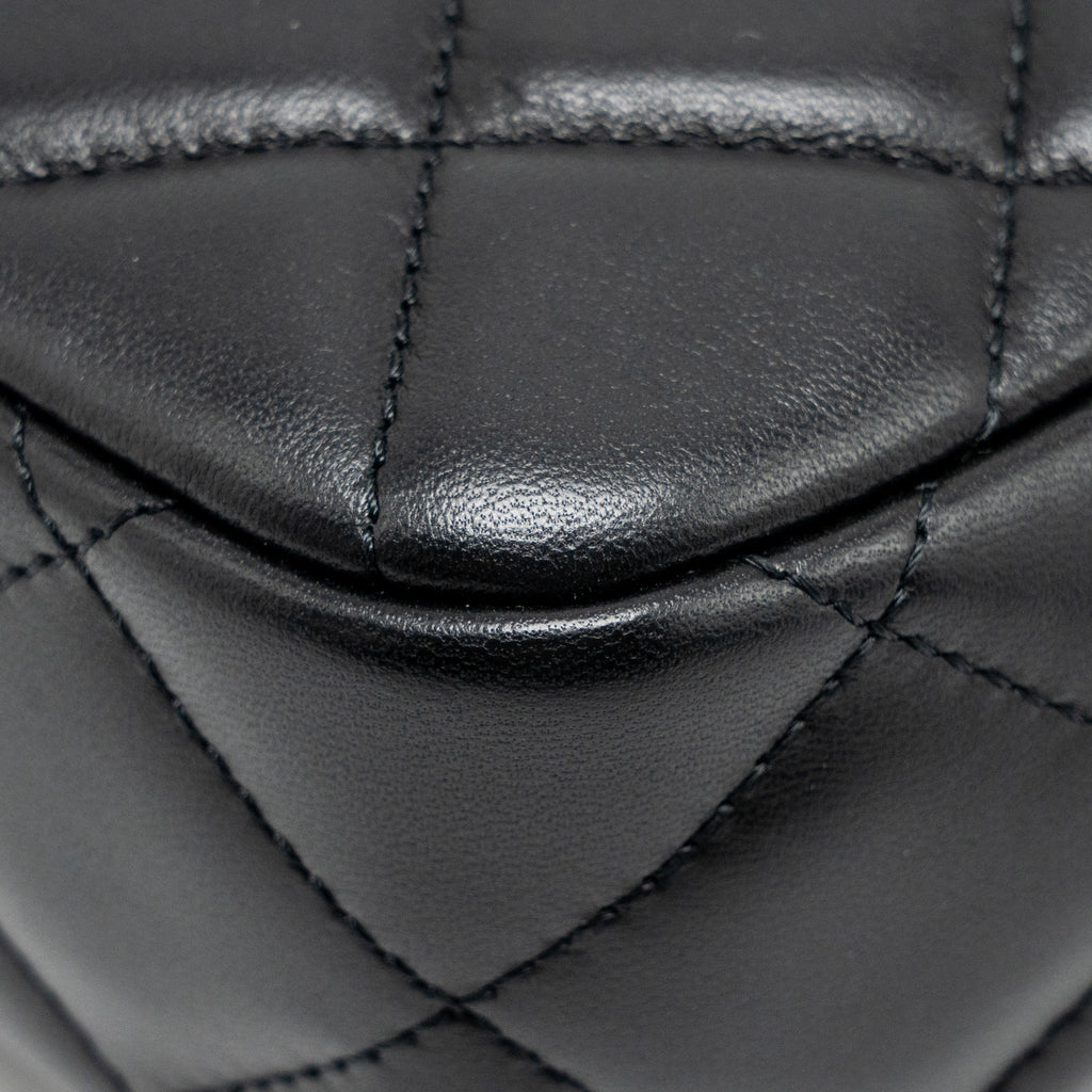 CHANEL 22C MY PERFECT MINI CAMERA CASE WITH CHAIN LAMBSKIN BLACK GHW (MICROCHIP)