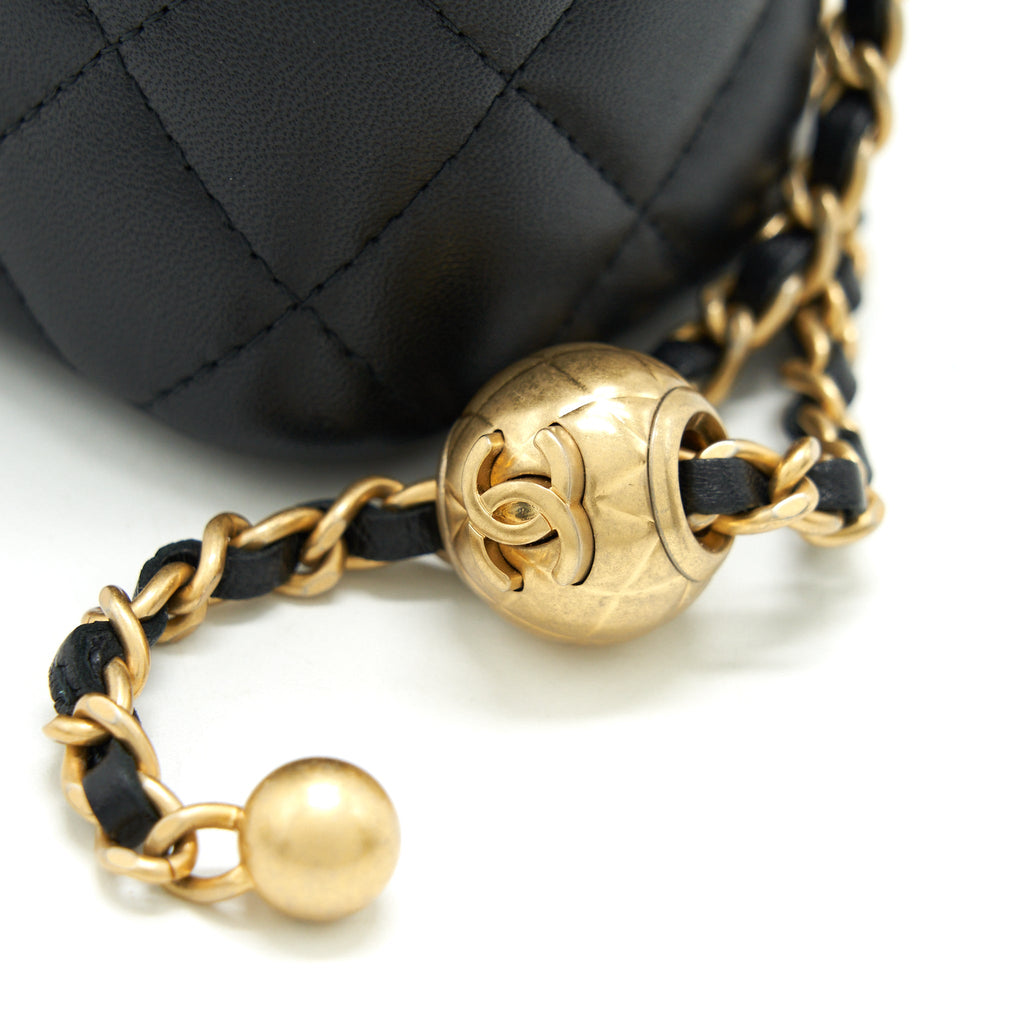 CHANEL PEARL CRUSH MINI VANITY CASE LAMBSKIN BLACK GHW