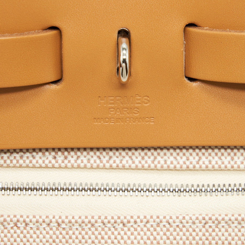 HERMES HERBAG ZIP 31 TOILE H EN RELIEF BRIDES SABLE/ECRU-BEIGE/NAT SABLE
