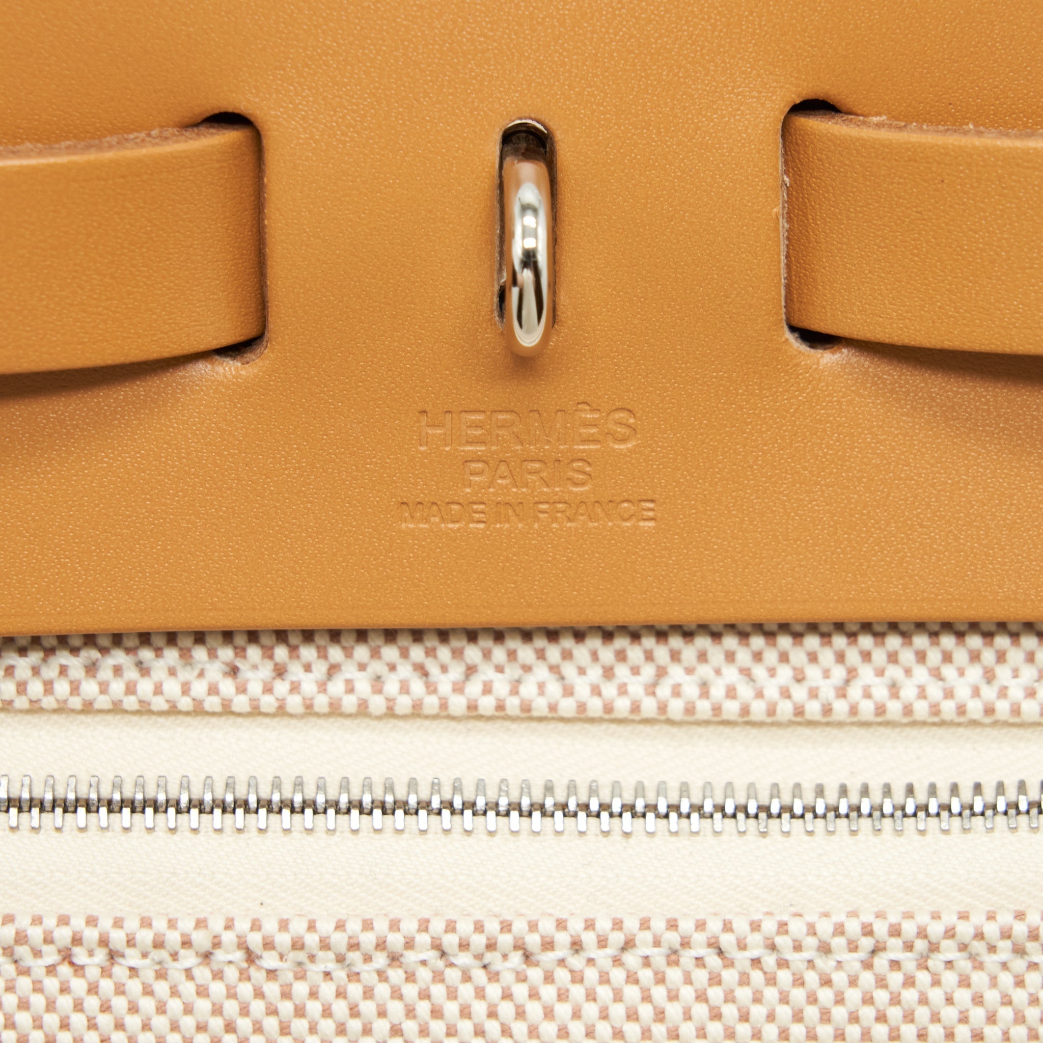 HERMES HERBAG ZIP 31 TOILE H EN RELIEF BRIDES SABLE/ECRU-BEIGE/NAT SABLE