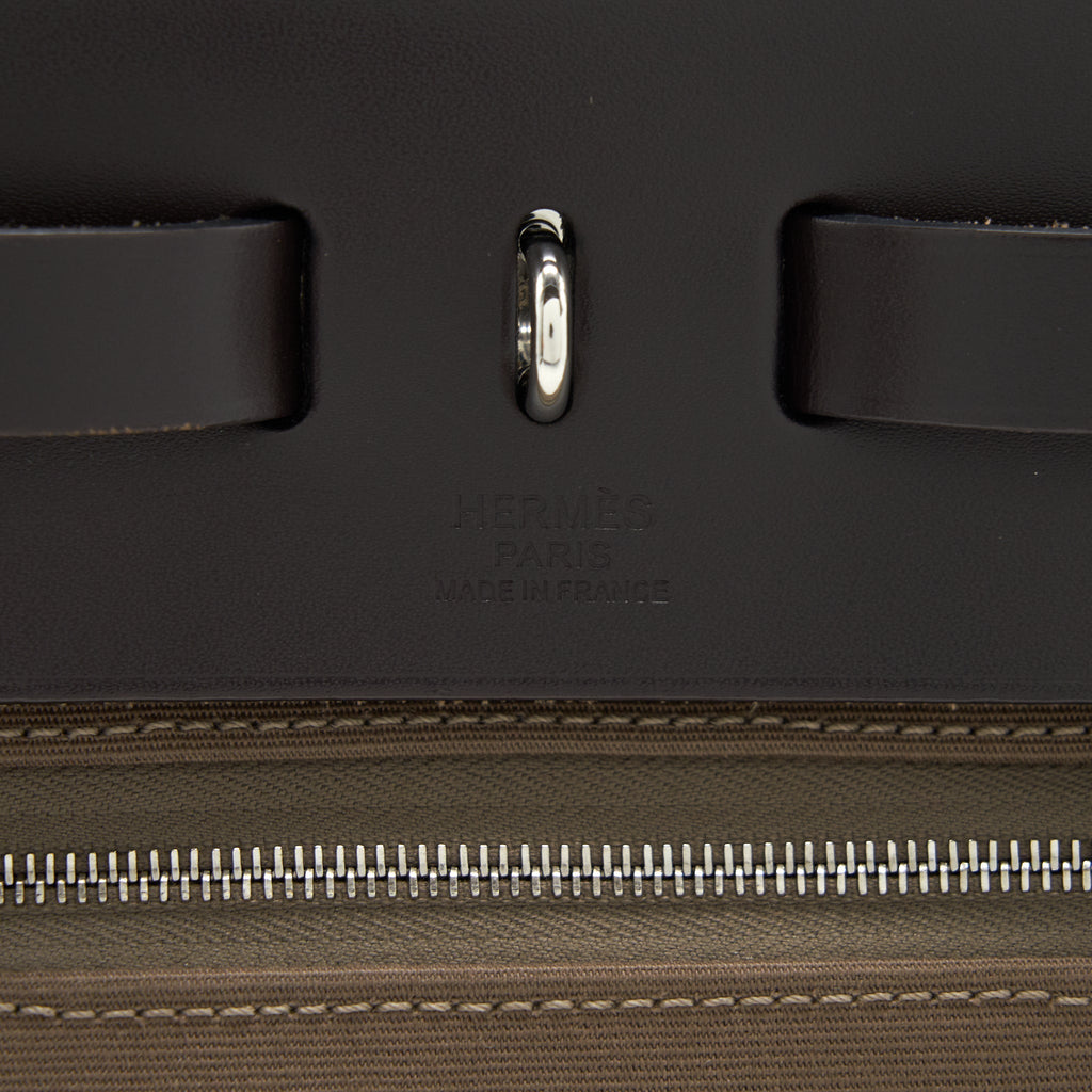 HERMES HERBAG ZIP 31 BAG ETOUPE/EBENE SHW
