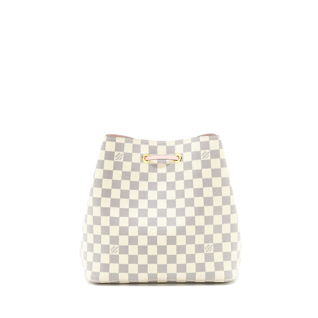 LOUIS VUITTON NEO NOE BUCKET BAG DAMIER AZUR/PINK GHW