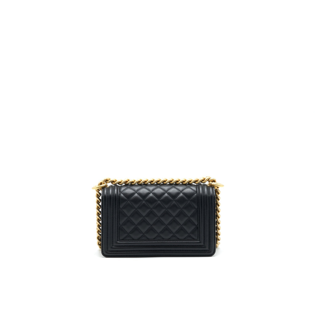 CHANEL SMALL BOY BAG CALFSKIN BLACK WITH GHW SERIAL27