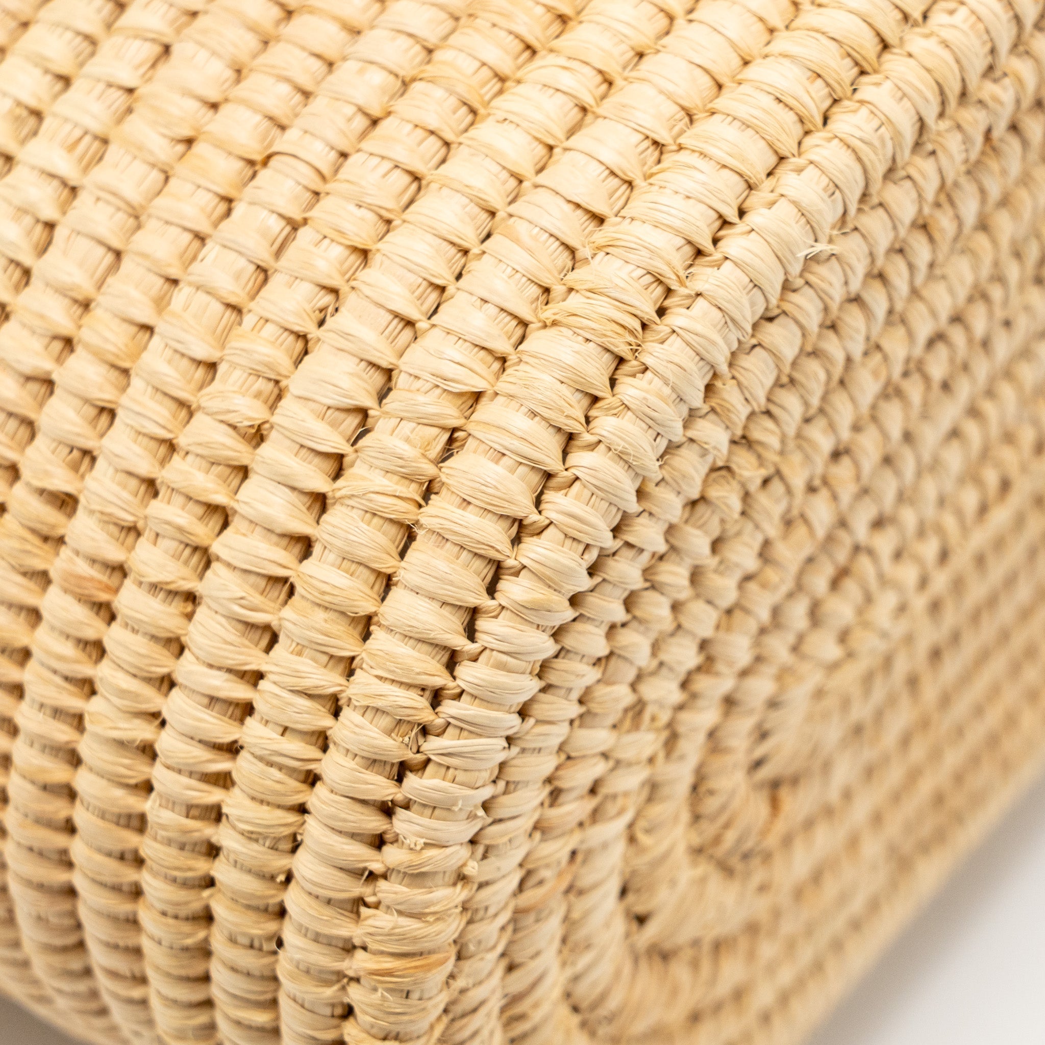 LOEWE SMALL ANAGRAM SQUARE BASKET BAG RAFFIA BROWN/BEIGE