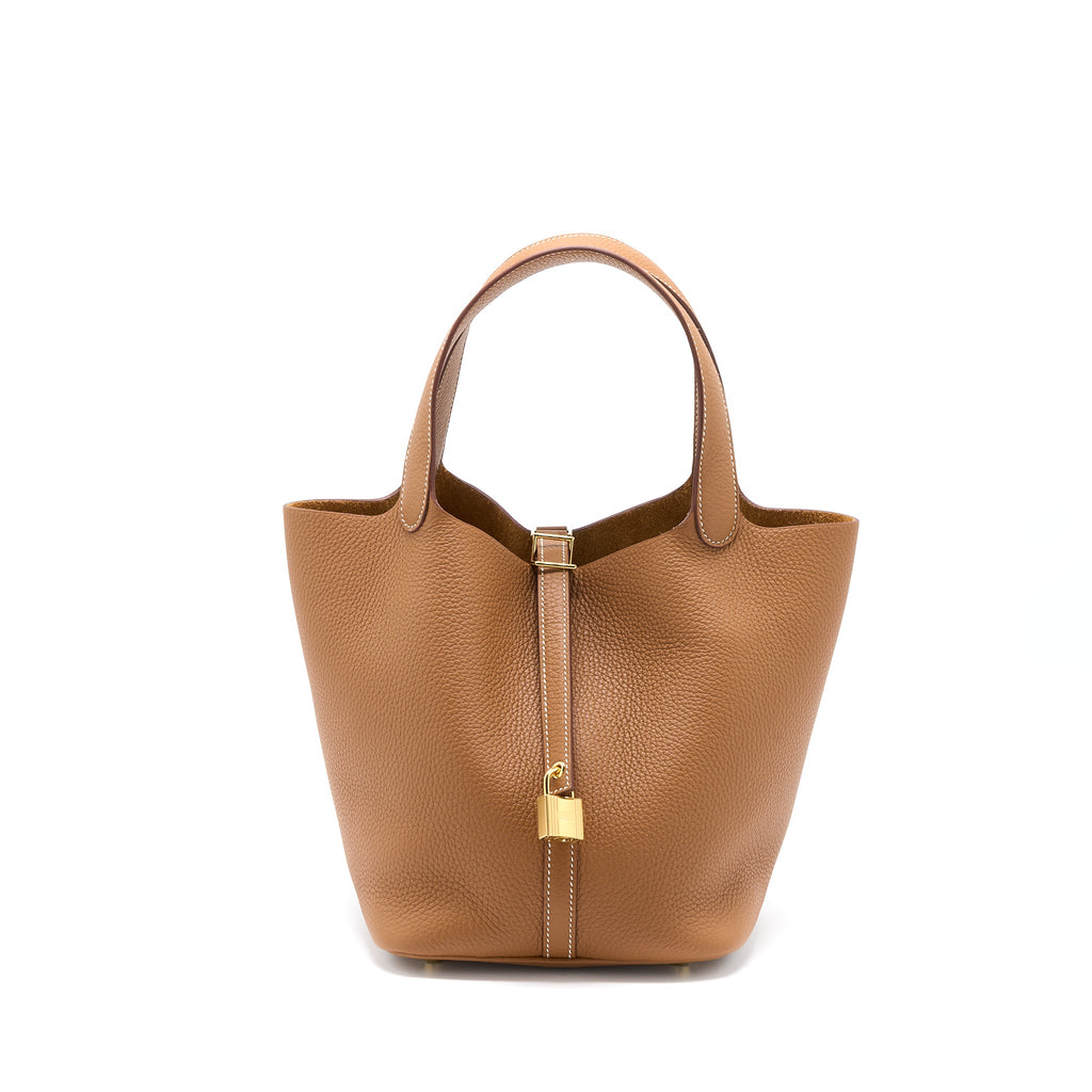 Hermes Picotin 22 Lock Bag Clemence Gold GHW