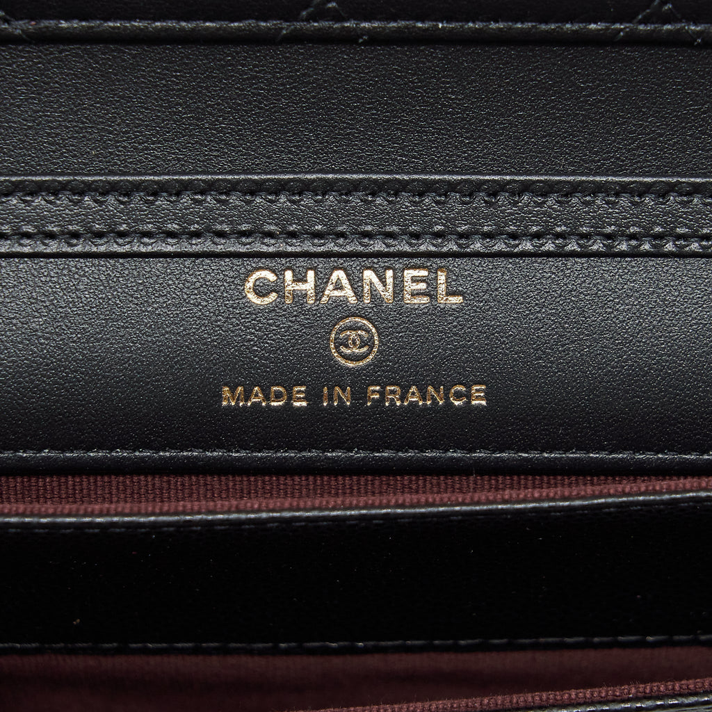 CHANEL 22P 2 IN 1 WALLET ON CHAIN CAVIAR BLACK LGHW