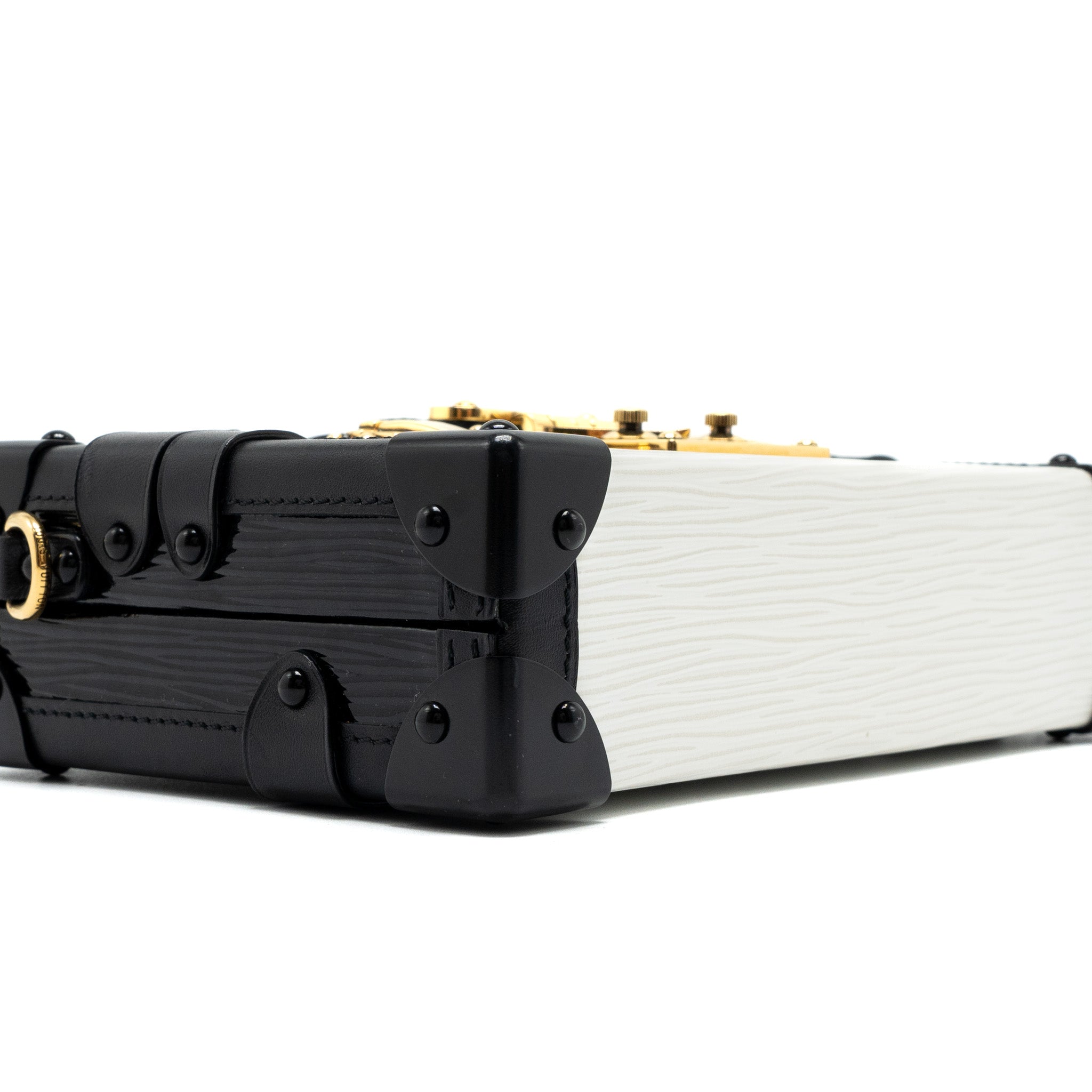 LOUIS VUITTON PETIT MALLE EPI WHITE/BLACK GHW