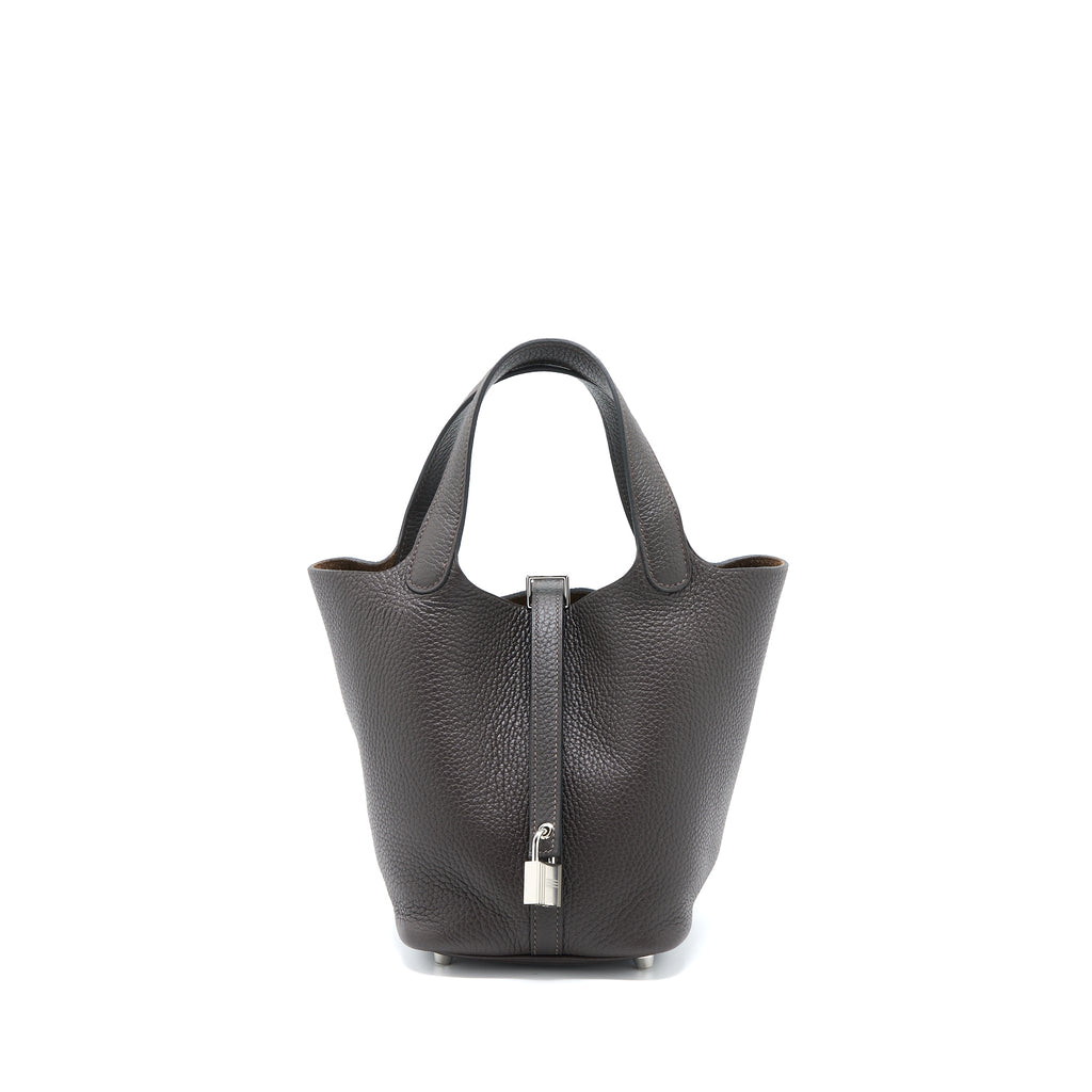 Hermes Picotin 18 Lock Bag Clemence Ebene SHW