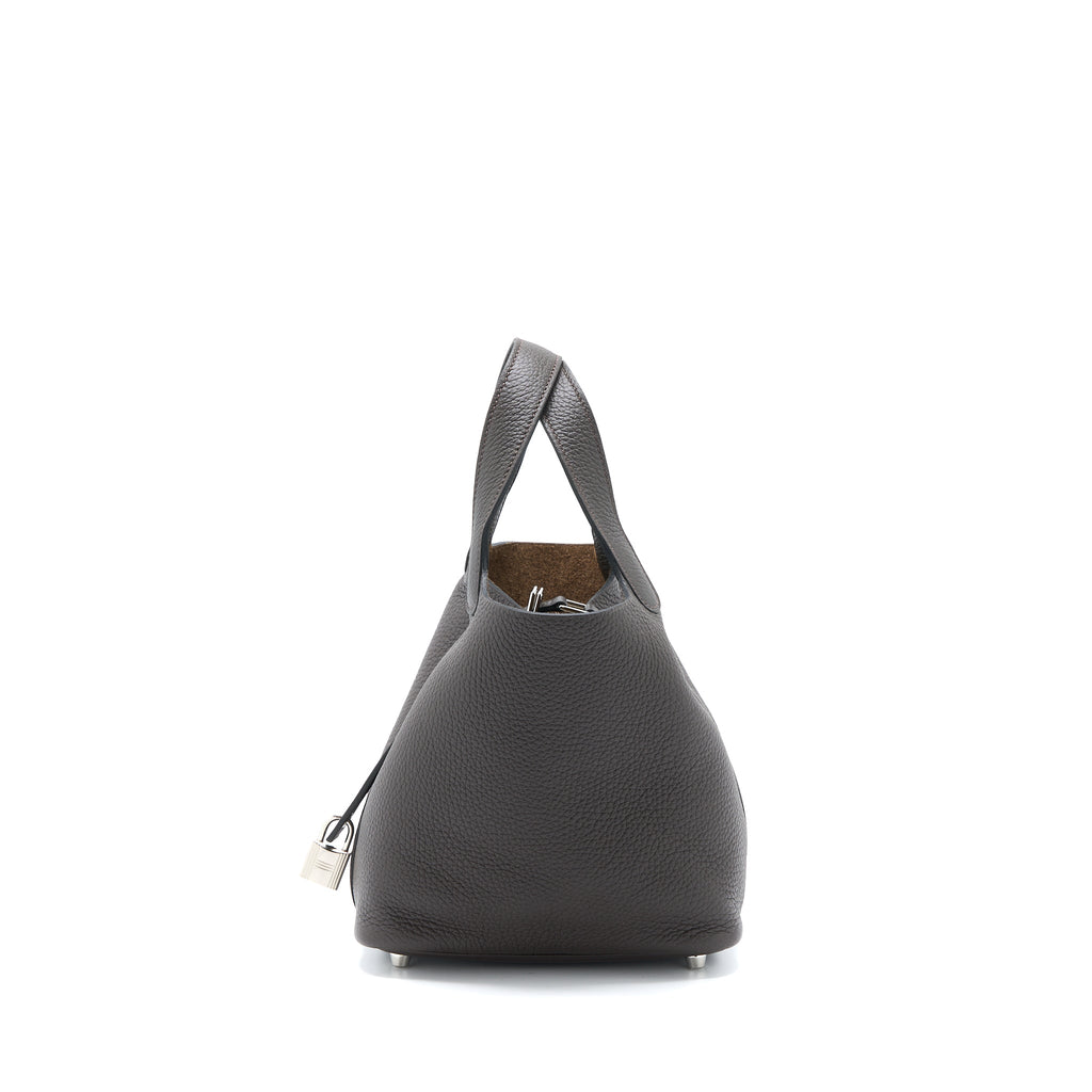 Hermes Picotin 18 Lock Bag Clemence Ebene SHW