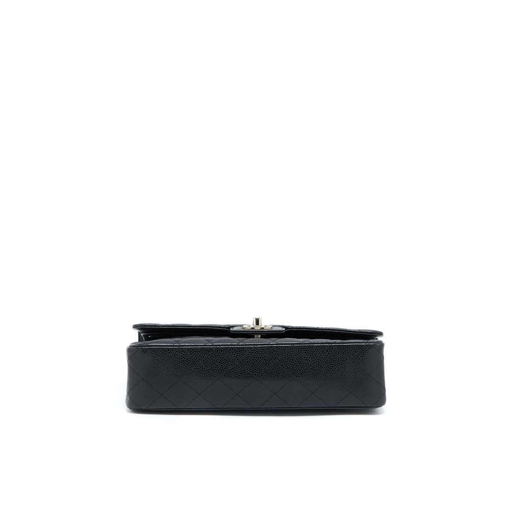 CHANEL MEDIUM CLASSIC DOUBLE FLAP BAG CAVIAR BLACK SHW