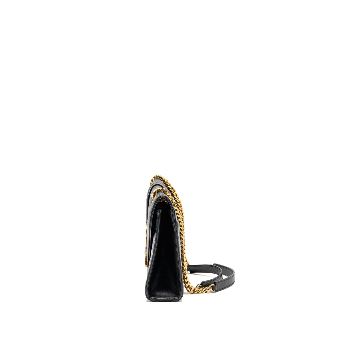 Saint Laurent/YSL Envelope Shoulder Bag with Chain Quilted Lambskin Black GHW