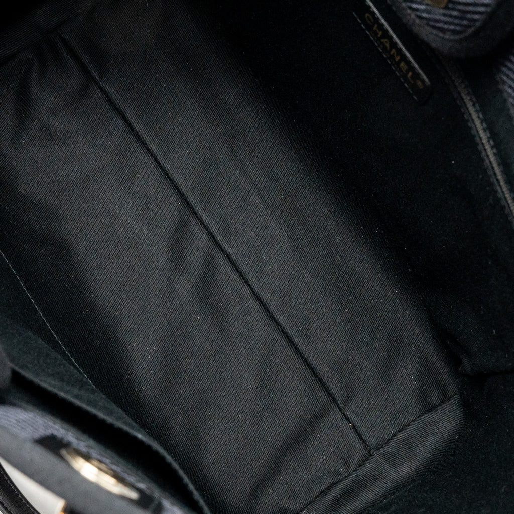 Chanel Deauville tote fabric black LGHW