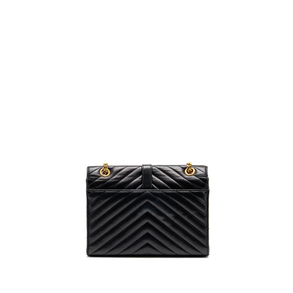 Saint Laurent/YSL Envelope Shoulder Bag with Chain Quilted Lambskin Black GHW
