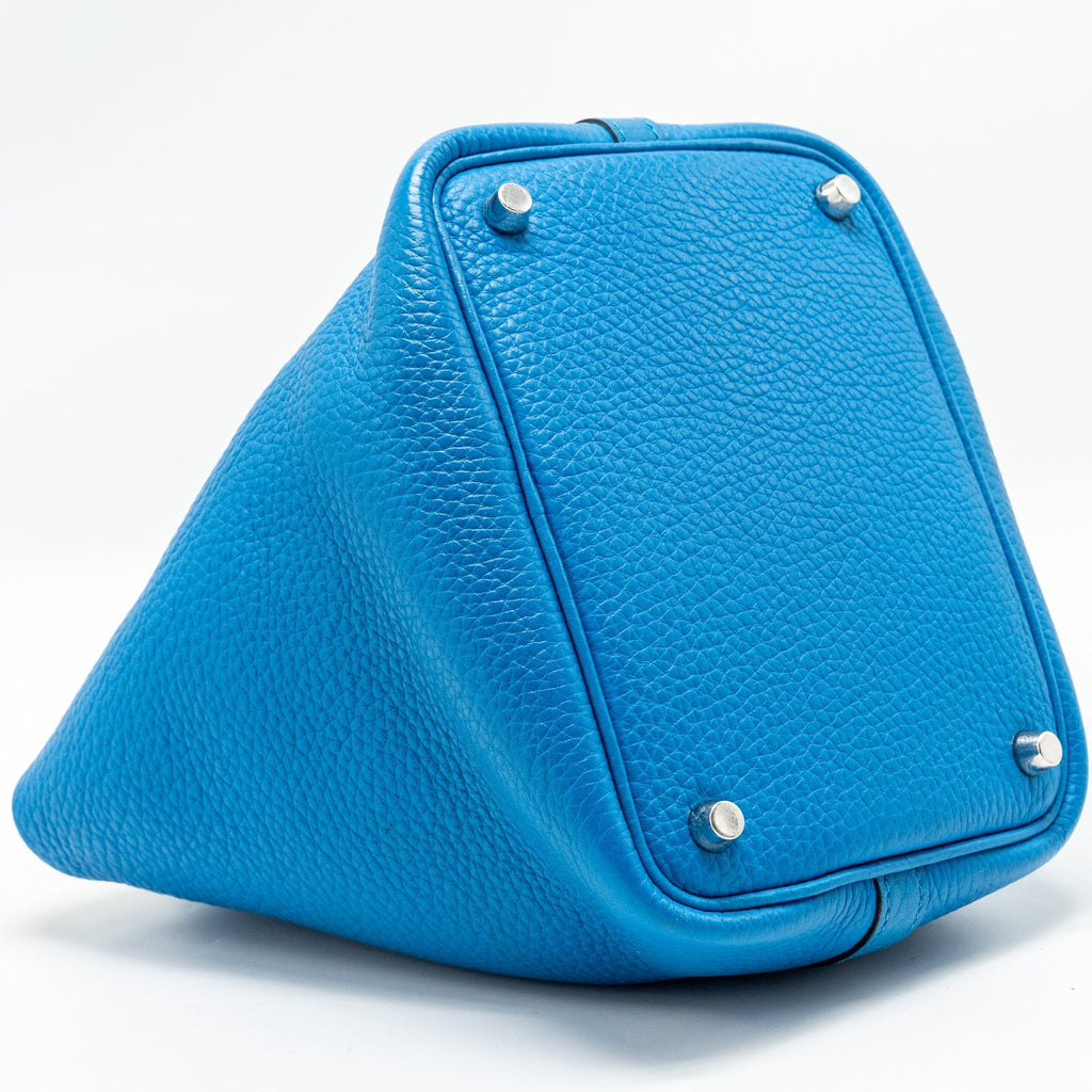 HERMES PICOTIN 18 LOCK BAG CLEMENCE B3 BLEU ZANZIBAR SHW