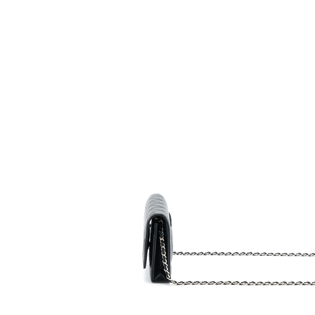 CHANEL CLASSIC WALLET ON CHAIN CAVIAR BLACK SHW (MICROCHIP)