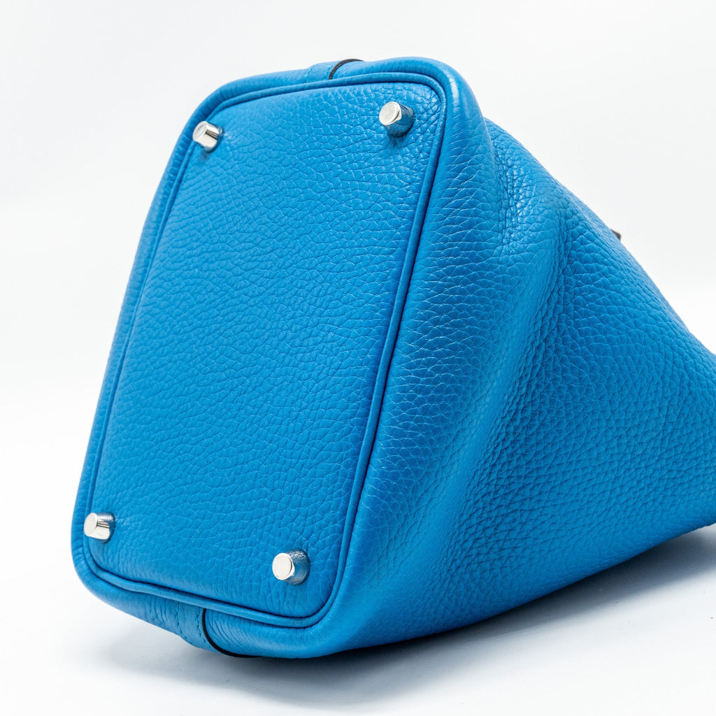 HERMES PICOTIN 18 LOCK BAG CLEMENCE B3 BLEU ZANZIBAR SHW