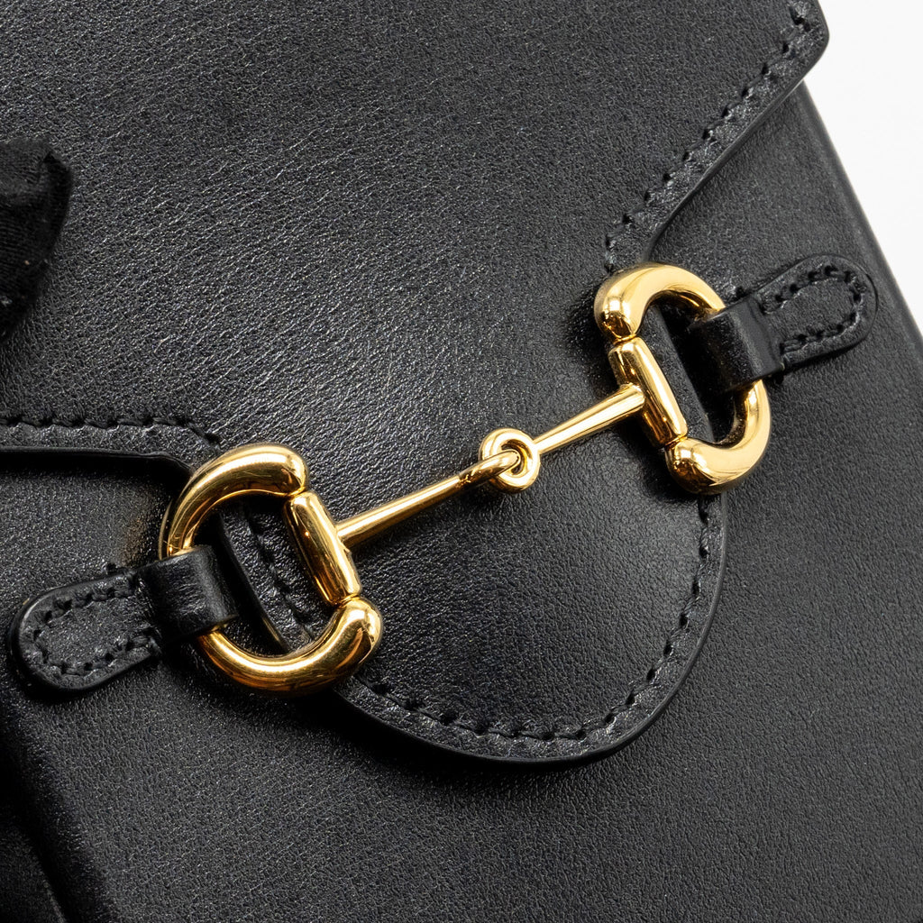GUCCI 1955 HORSEBIT MINI CROSSBODY BAG CALFSKIN BLACK GHW
