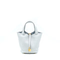 Hermes Picotin 18 Lock Bag Clemence Bleu Pale GHW