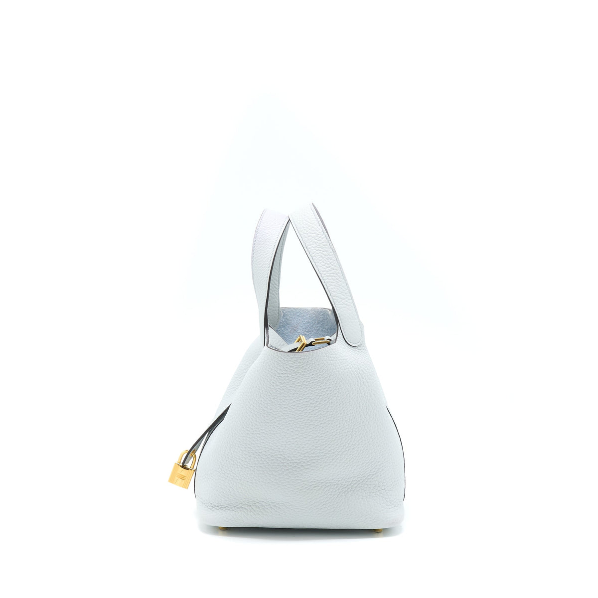 Hermes Picotin 18 Lock Bag Clemence Bleu Pale GHW