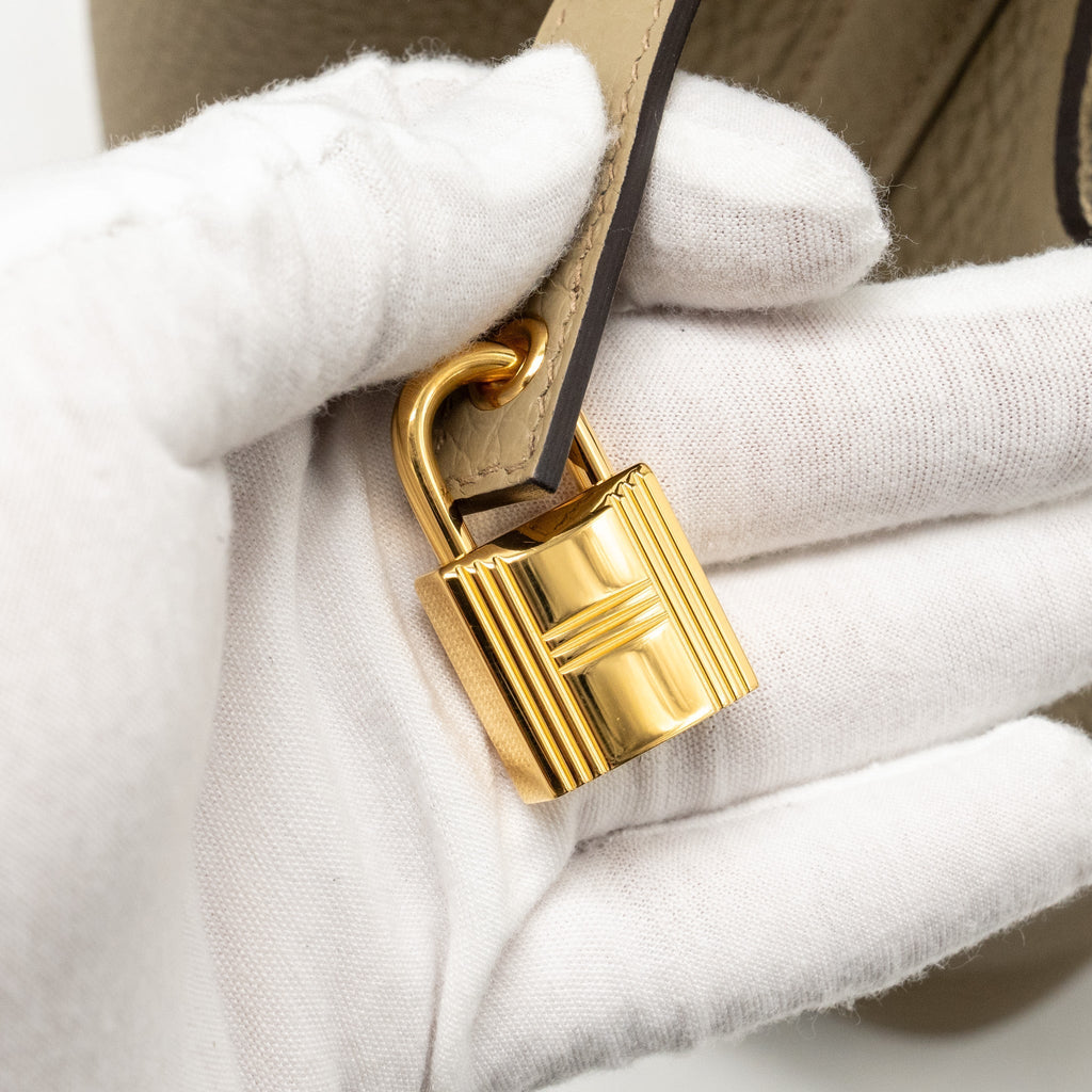 HERMES PICOTIN 18 LOCK BAG CLEMENCE BEIGE MARFA GHW