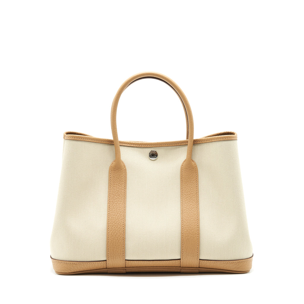 Hermes Garden Party 30 Biscuit Canvas SHW