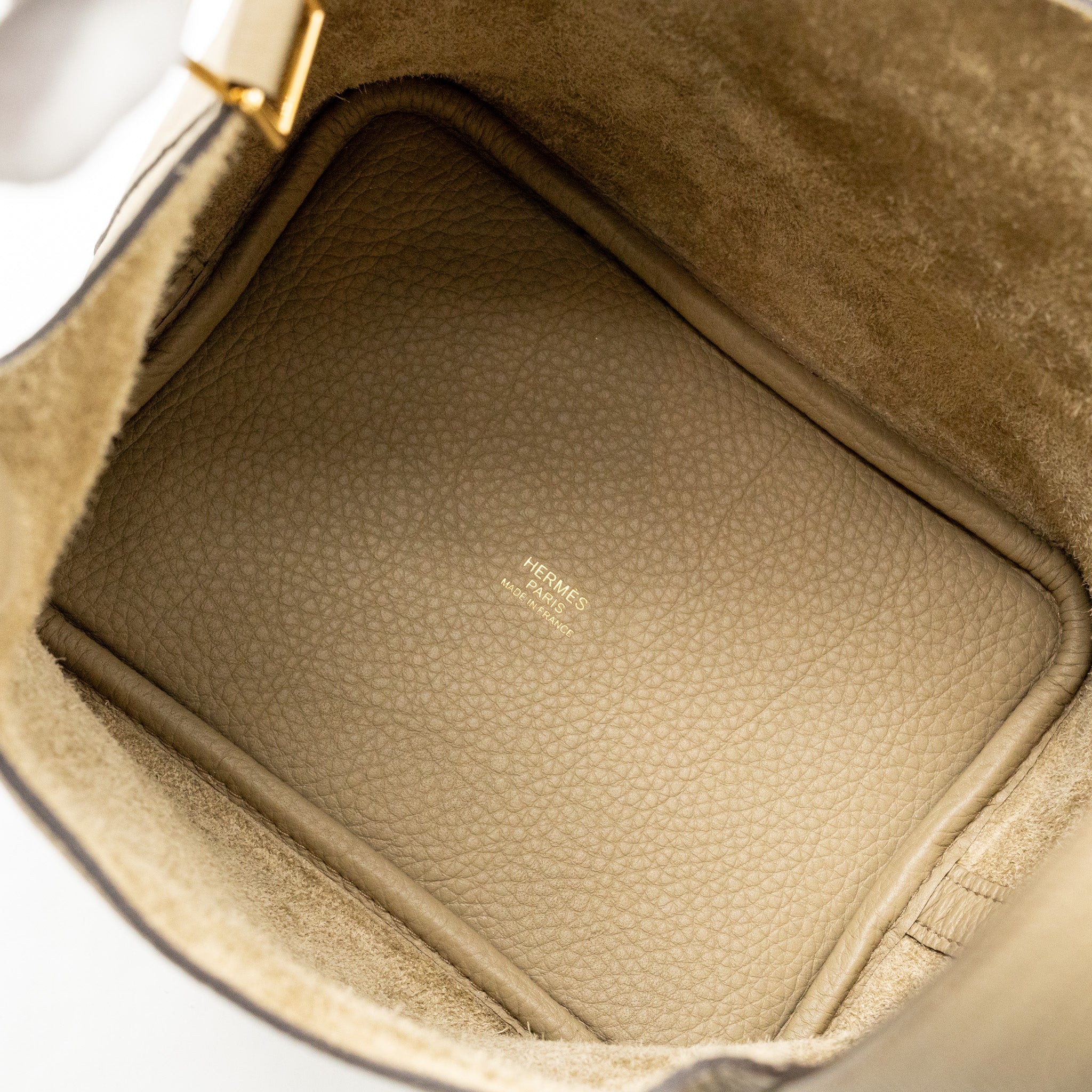 HERMES PICOTIN 18 LOCK BAG CLEMENCE BEIGE MARFA GHW
