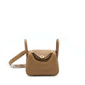 Hermes Mini Lindy Swift Alezan / Biscuit GHW