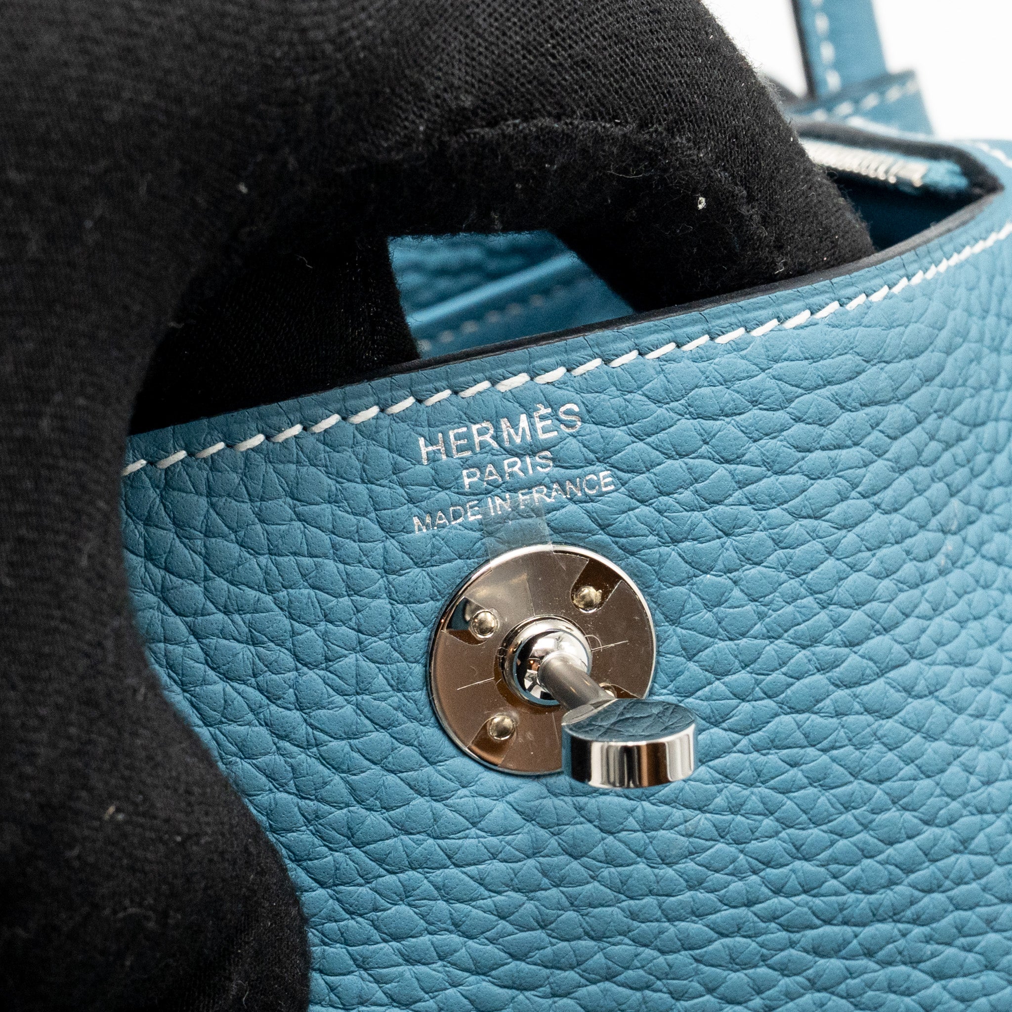 HERMES MINI LINDY CLEMENCE NEW BLUE JEAN SHW