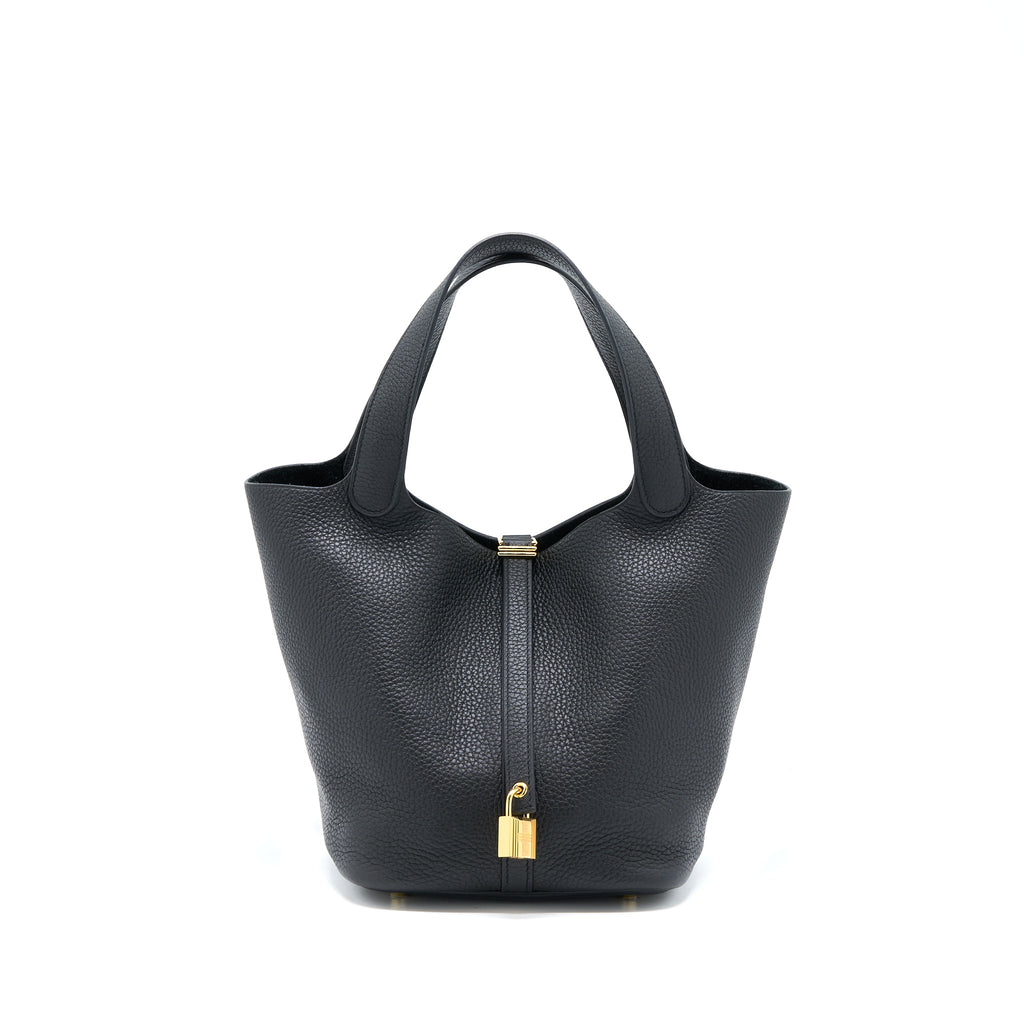 Hermes Picotin 22 Lock Bag Clemence Black GHW