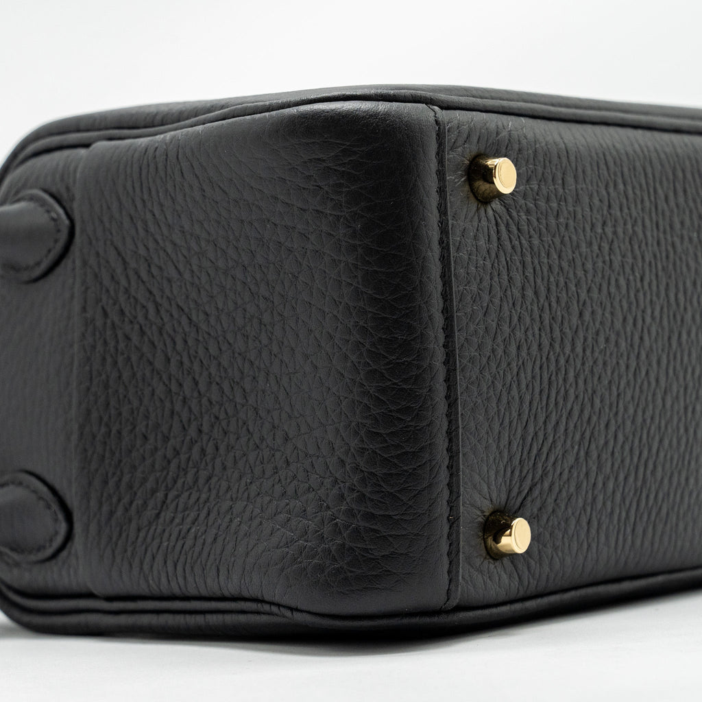 HERMES MINI LINDY II CLEMENCE BLACK GHW