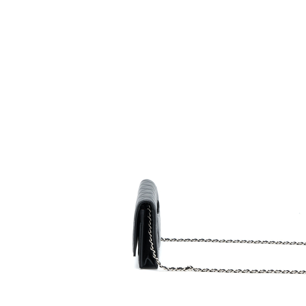 CHANEL CLASSIC WALLET ON CHAIN LAMBSKIN BLACK SHW (MICROCHIP)