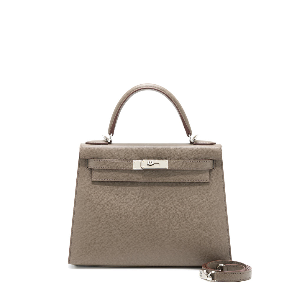 Hermes Kelly 28 Epsom 8F Gris Etain SHW