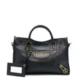 BALENCIAGA EDGED CITY BAG GOATSKIN BLACK GHW