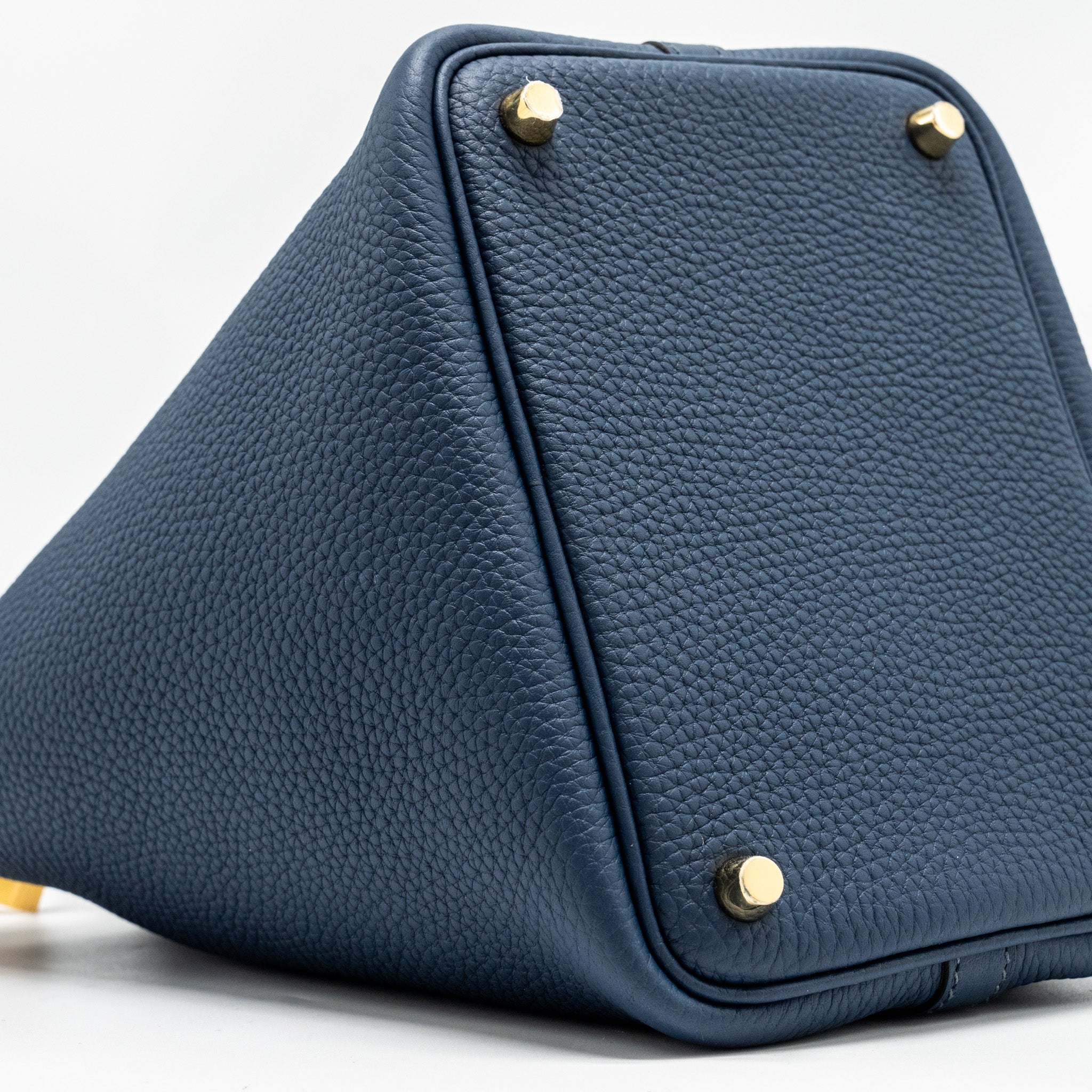 HERMES PICOTIN 18 LOCK BAG CLEMENCE BLEU DE PRUSSE GHW