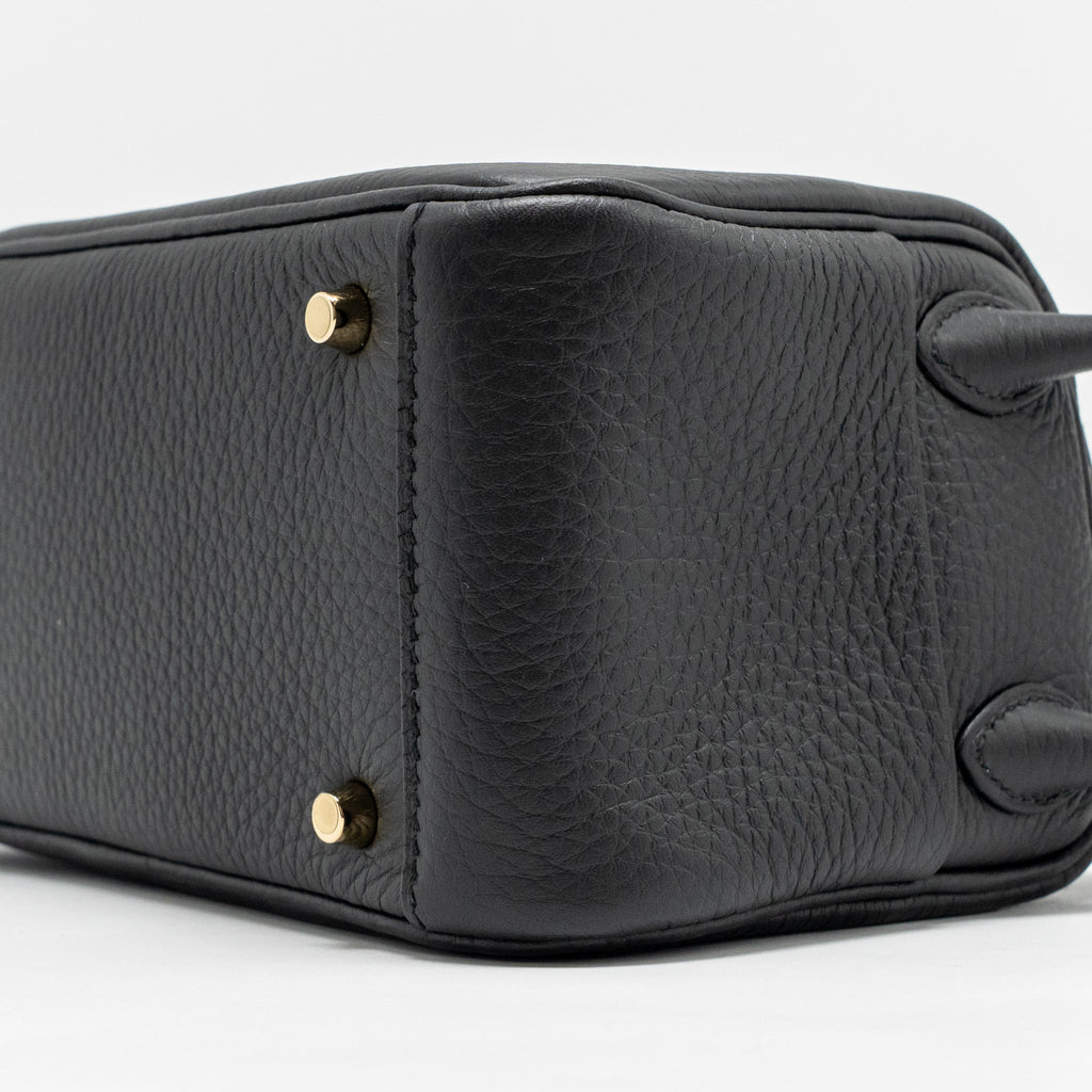 HERMES MINI LINDY II CLEMENCE BLACK GHW