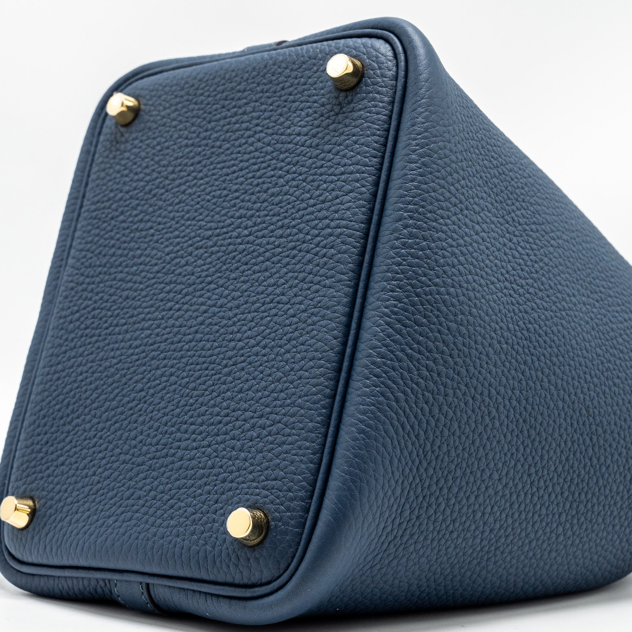 HERMES PICOTIN 18 LOCK BAG CLEMENCE BLEU DE PRUSSE GHW