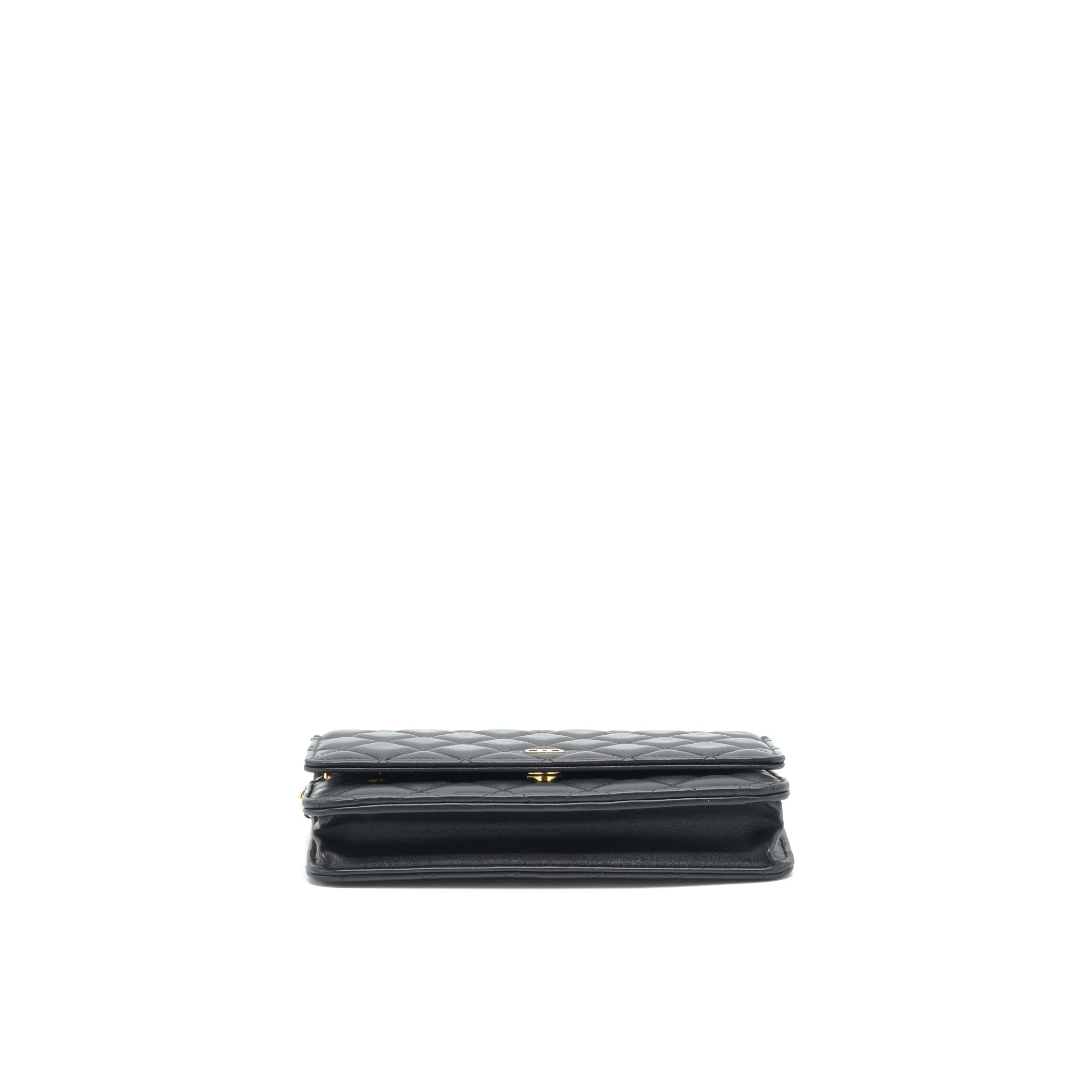 CHANEL CLASSIC WALLET ON CHAINS LAMBSKIN BLACK GHW(MICROCHIP)