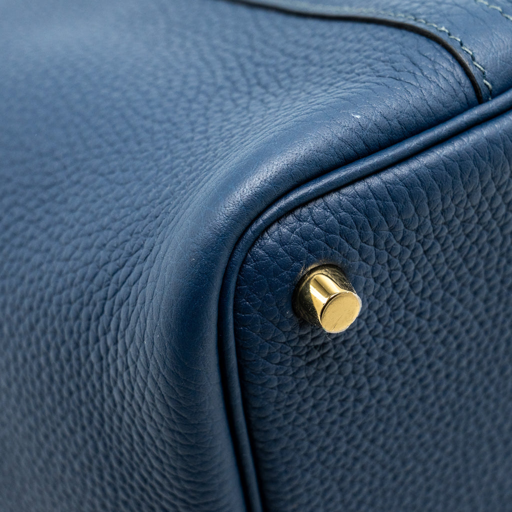 HERMES PICOTIN 18 LOCK BAG CLEMENCE BLEU DE PRUSSE GHW