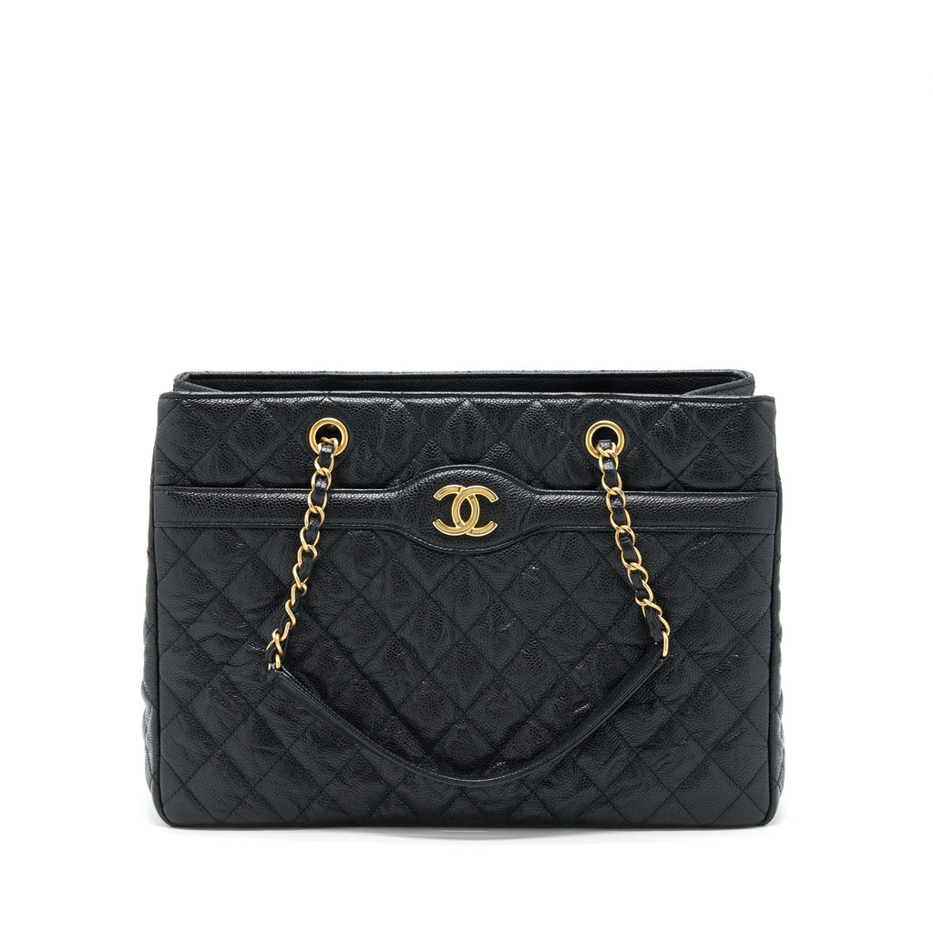 CHANEL SHOPPING TOTE BAG CAVIAR BLACK GHW