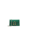 GUCCI DIONYSUS SUPER MINI BAG GREEN RUTHENIUM GOLD/SLIVER HARDWARE