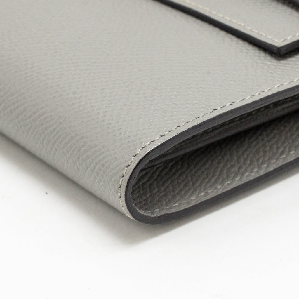 HERMES KELLY CLASSIC LONG WALLET EPSOM GREY SHW