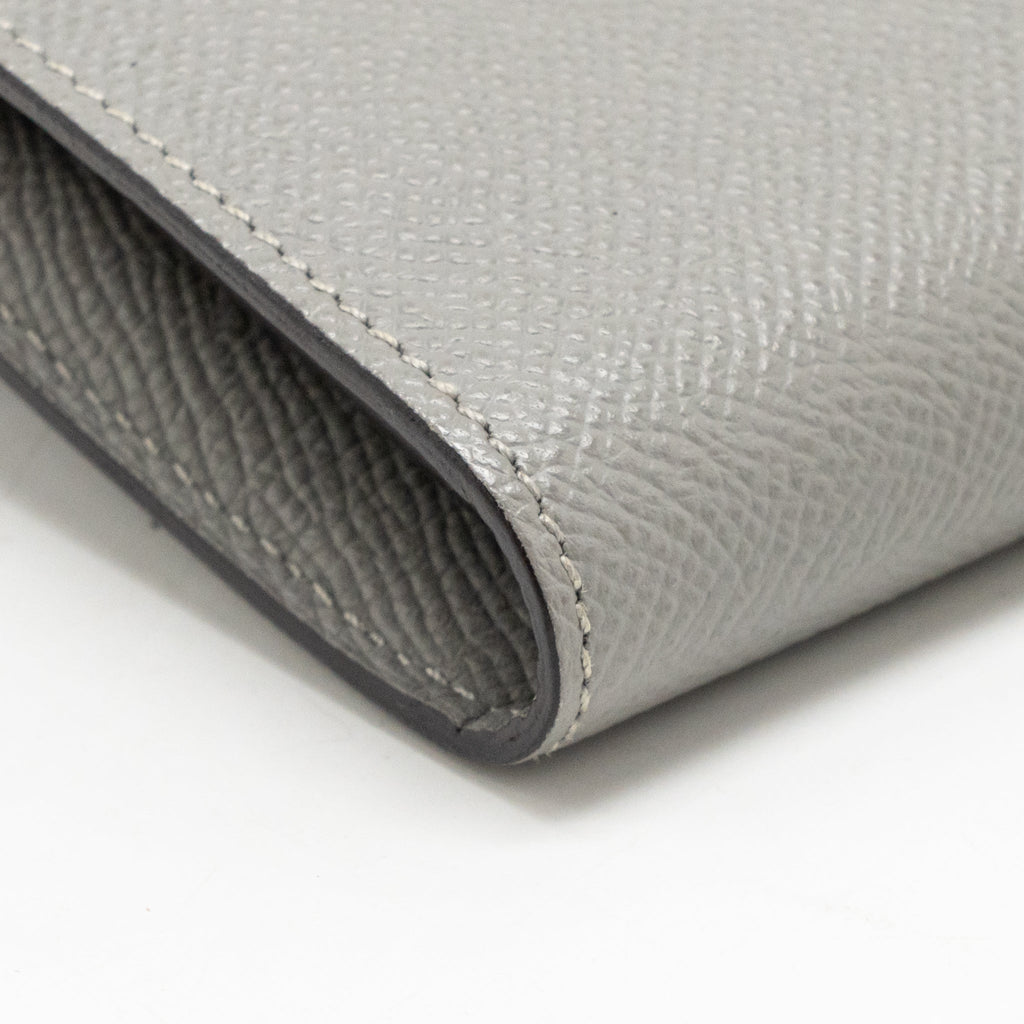 HERMES KELLY CLASSIC LONG WALLET EPSOM GREY SHW