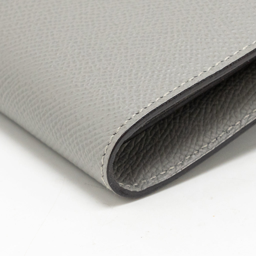 HERMES KELLY CLASSIC LONG WALLET EPSOM GREY SHW